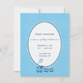 Baby Boy Blue Dot Trein Douche Aankondiging (Voorkant)