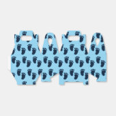 Baby Boy Blue Faux Borduurwerk Print Patroon Bedankdoosjes (Uitgevouwen)