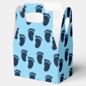 Baby Boy Blue Faux Borduurwerk Print Patroon Bedankdoosjes (Geopend)