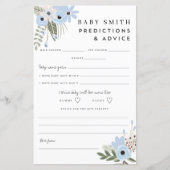 Baby Boy Blue Floral Baby shower Advertentieblad (Voorkant)