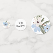 Baby Boy Blue Floral Baby shower Table Confetti (Voorkanten)