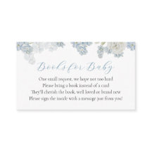 Baby Boy Blue Floral Book Request Enclosure Kaart