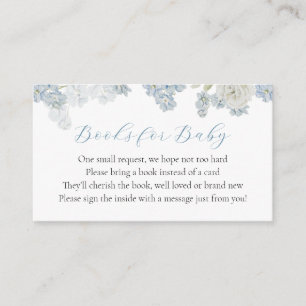 Baby Boy Blue Floral Book Request Enclosure Kaart