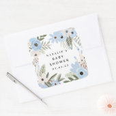 Baby Boy Blue Floral Large Baby shower Sticker (Envelop)