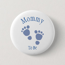 Baby Boy Blue Footprint Baby shower Button