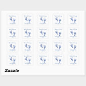 Baby Boy Blue Footprint Baby shower Vierkante Sticker (Vel)