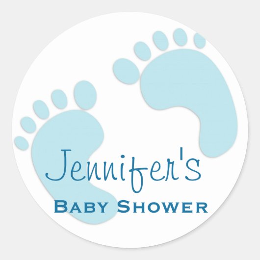 Baby Boy Blue Footprint Eenvoudige douche Stickers (Voorkant)
