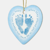 Baby Boy Blue Footprint Photo Ornament (Links)
