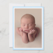 Baby Boy Blue Foto Aankondiging Monogram (Achterkant)
