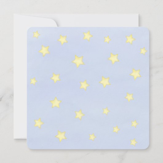 Baby Boy Blue Foto Eenvoudig Lieve Sterren Vierkan (Achterkant)
