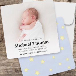 Baby Boy Blue Foto Eenvoudig Lieve Sterren Vierkan