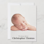 Baby Boy Blue Foto geboorteaankondiging Aankondiging (Voorkant)