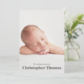 Baby Boy Blue Foto geboorteaankondiging Aankondiging (Staand voorkant)