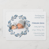 Baby Boy Blue Foto geboorteaankondiging Aankondiging (Voorkant / Achterkant)