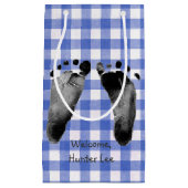 Baby Boy Blue Gingham Klein Cadeauzakje (Voorkant)