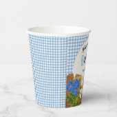 Baby Boy Blue Gingham Wood Floral Baby Q BBQ Papieren Bekers (Rechts)