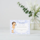 Baby Boy Blue Gray Diaper Raffle Ticket Informatiekaartje (Staand voorkant)