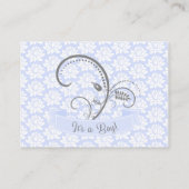 Baby Boy Blue Gray Diaper Raffle Ticket Informatiekaartje (Achterkant)