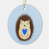 Baby Boy Blue Hart Egel Aangepaste Naam Keramisch Ornament (Links)