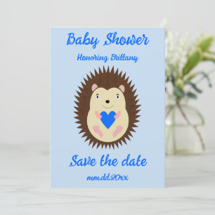 Baby Boy Blue Hart Egel Baby Shower Feestdagenkaart