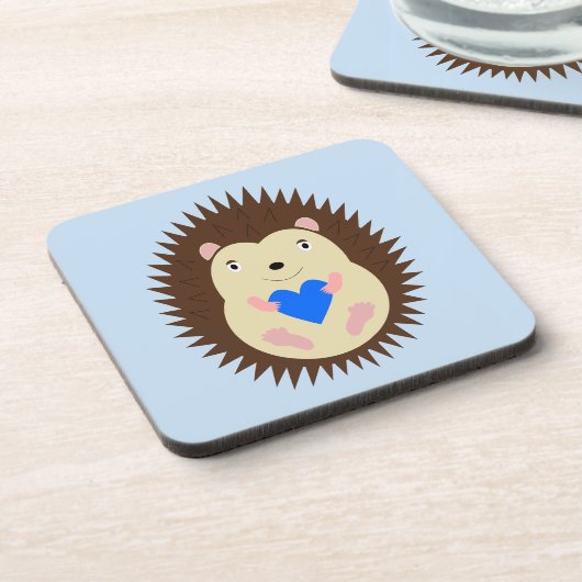 Baby Boy Blue Hart Egel Bier Onderzetter (Linkerzijde)
