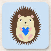 Baby Boy Blue Hart Egel Bier Onderzetter (Voorkant)