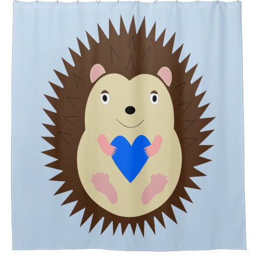 Baby Boy Blue Hart Egel Douchegordijn (Voorkant)