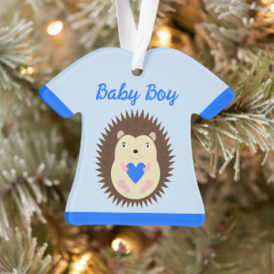 Baby Boy Blue Hart Egel Eerste Kerstmis Ornament