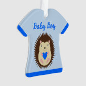Baby Boy Blue Hart Egel Eerste Kerstmis Ornament (voorkant)