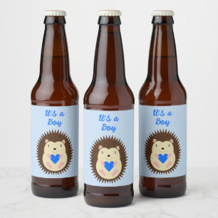 Baby Boy Blue Hart Egel Op Maat Bier Etiket