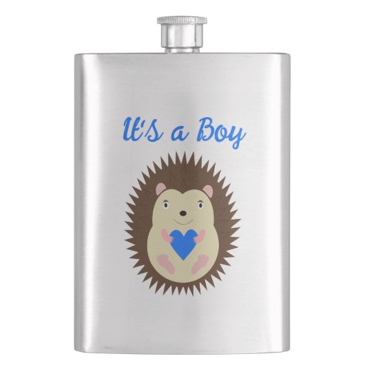 Baby Boy Blue Hart Egel Op Maat Flacon (Voorkant)