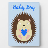 Baby Boy Blue Hart Egel Op Maat Fotoplaat (voorkant)