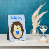 Baby Boy Blue Hart Egel Op Maat Fotoplaat (Zijkant)