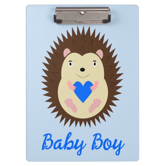 Baby Boy Blue Hart Egel Op Maat Klembord (Voorkant)