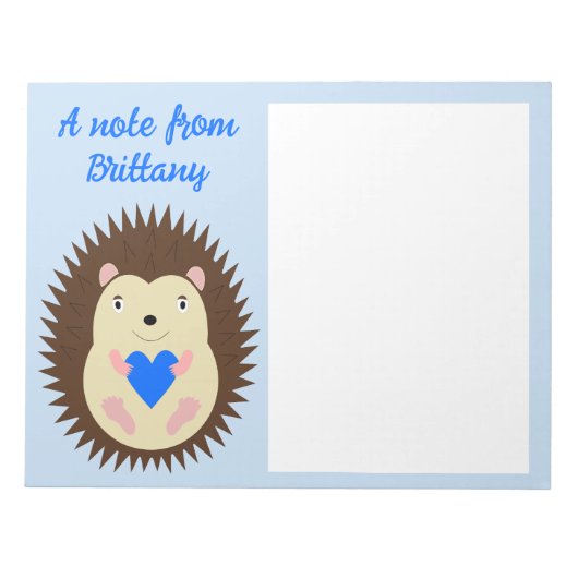 Baby Boy Blue Hart Egel Op Maat Notitieblok (Voorkant)
