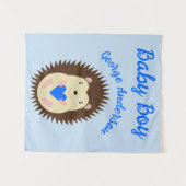 Baby Boy Blue Hart Egel Op Maat Wandkleed (Voorkant (horizontaal))