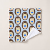 Baby Boy Blue Hart Egel Patroon Bad Handdoek (Wasdoekje)