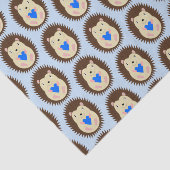 Baby Boy Blue Hart Egel Patroon Tissuepapier (Detail)