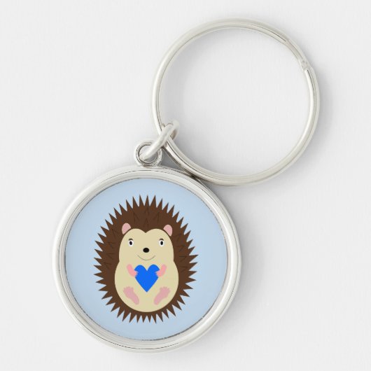 Baby Boy Blue Hart Egel Sleutelhanger (Voorkant)