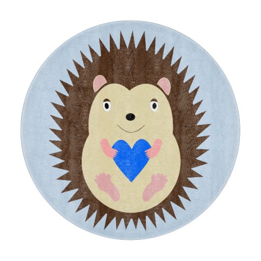 Baby Boy Blue Hart Egel Snijplank (Voorkant)