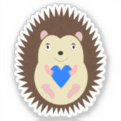 Baby Boy Blue Hart Egel Sticker (Voorkant)