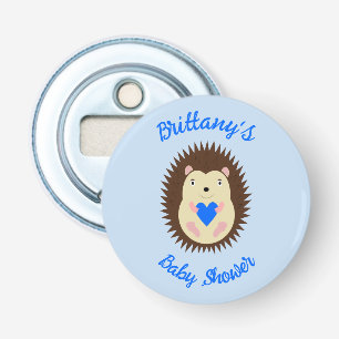 Baby Boy Blue Heart Egel Baby Shower Button Flesopener