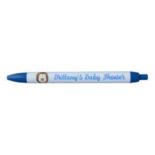 Baby Boy Blue Heart Egel Baby Shower Zwarte Inkt Pen