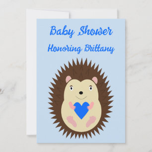 Baby Boy Blue Heart Egeltje Baby Borrel Kaart