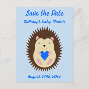 Baby Boy Blue Heart Egeltje Baby Shower Briefkaart