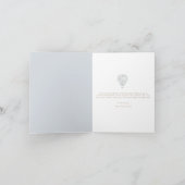 Baby Boy Blue Hot Air ballon Bedankkaart (Binnen)