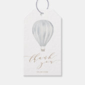 Baby Boy Blue Hot Air Ballon Favor Cadeaulabel (Voorkant)