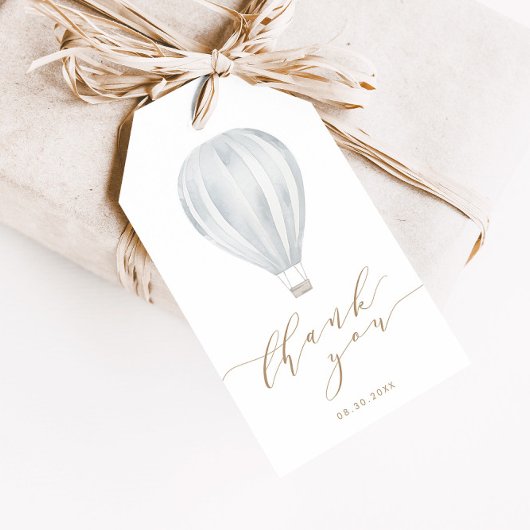 Baby Boy Blue Hot Air Ballon Favor Cadeaulabel