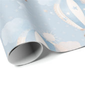 Baby Boy Blue Hot Air-ballonnen Cadeaupapier (Rol Hoek)