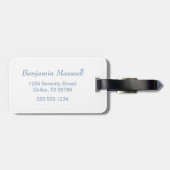 Baby Boy Blue Jumpsuit aangepaste naam Bagagelabel (Achterkant horizontaal)